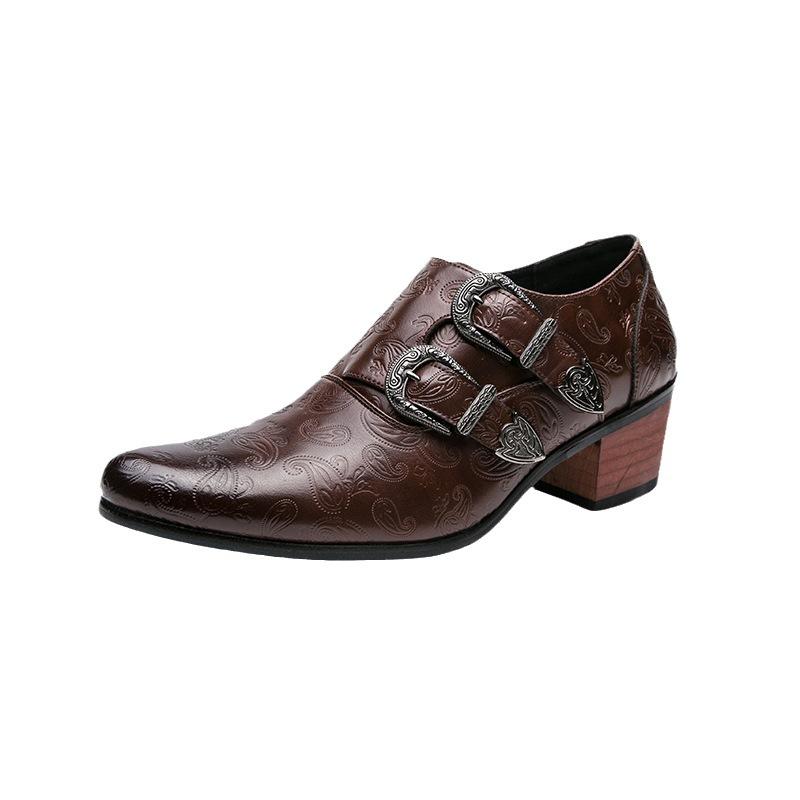 Новые мужские ботинки большого размера на высоком каблуке, увеличивающие рост, с острым носком, свадебная обувь, модные облегающие обувь для ног, дышащие, повседневные, трендовые кожаные ботинки