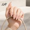 Natural Press-On Nails 24Pcs Women Nude Press on Nails Glossy Almond Stick-on Fake Full Cover Long Glue False Pre-shaped