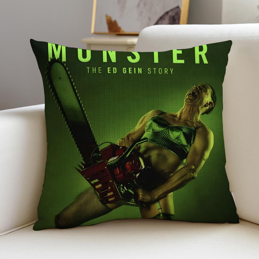 MMonster The Ed Gein StoryS Cushion Cover Breathable and skinfriendly linen pillowcase square removable and washable cushion