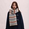 Women's Korean Style Autumn/Winter Jacquard Scarf & Hat Set – Versatile Shawl and Neck Warmer for Couples and Students