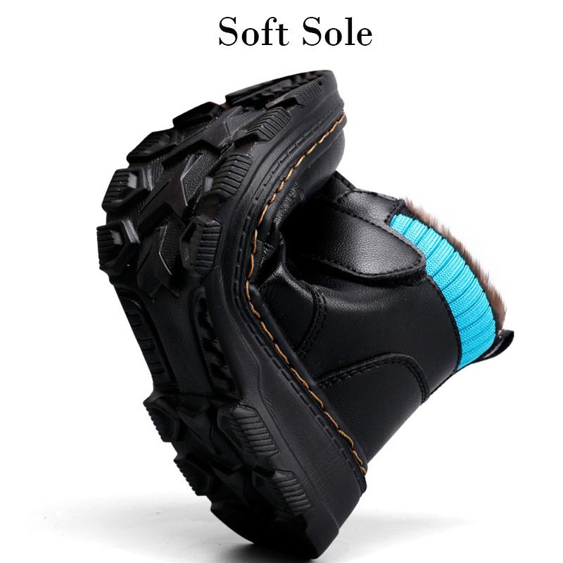 Зимние детские плюс бархатные ботинки для мальчиков. Хлопчатобумажная обувь в больших зимних сапогах.