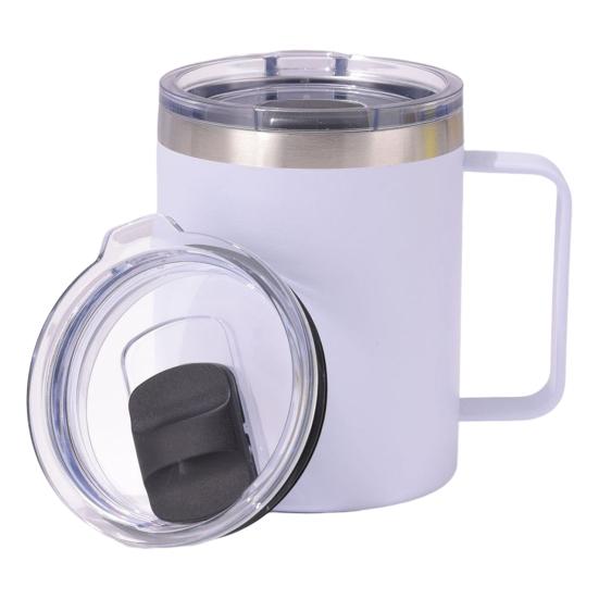 Кофейная кружка с крышкой-ручкой, 12 унций, термокружка из нержавеющей стали, настенный термостакан для путешествий