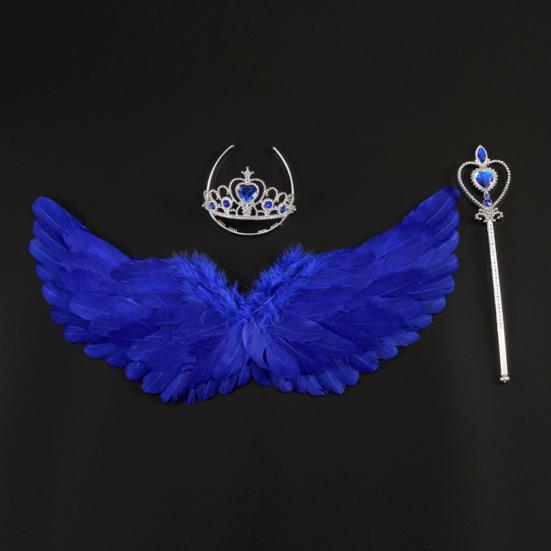 Крылья ангела для девочек женщин перьевые крылья с короной и волшебной палочкой фея