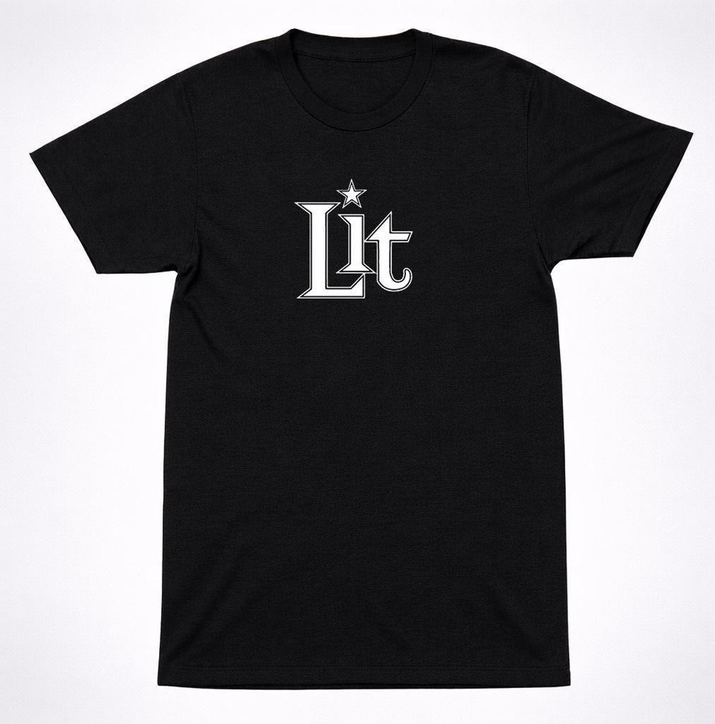 Lit Star Logo Shirt - 90s Alternative Rock Minimal Black Tee
