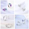 2024 New Earring for Women 925 Silver Sparkling Star Butterfly Heart Tassels Feather Hoop Earrings Engagement Wedding Jewelry