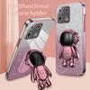For Xiaomi 13 Pro 5G Phone Case Glitter Powder Electroplated Cover with Astronaut Kickstand