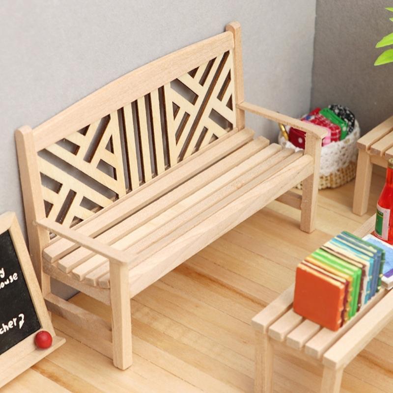 Реалистичное дерево Zakka Реалистичная игра в притворство для детей Дисплей для ролевых игр Скамейки Модель стула Игрушечный стул 1:12 Кукольный Дом
