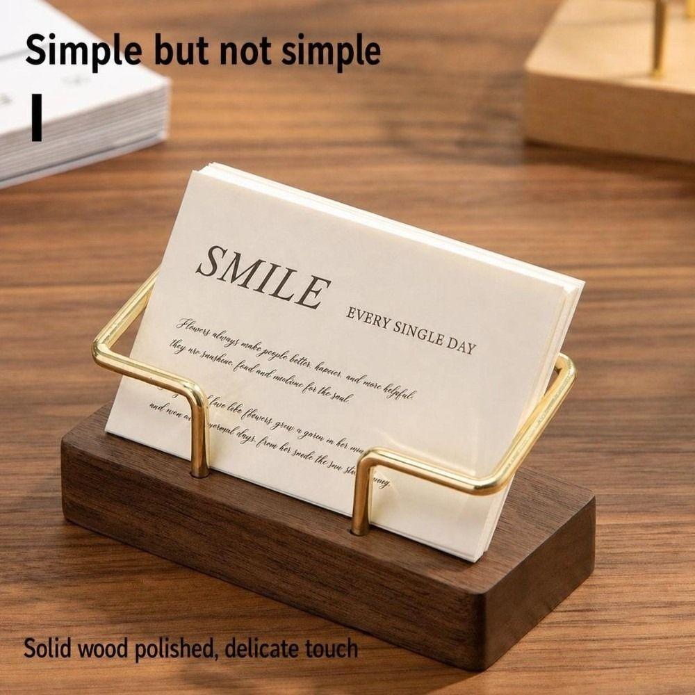 Metal Wood Combined Name Card Stand Multiple Styles Desktop Card Holder Office