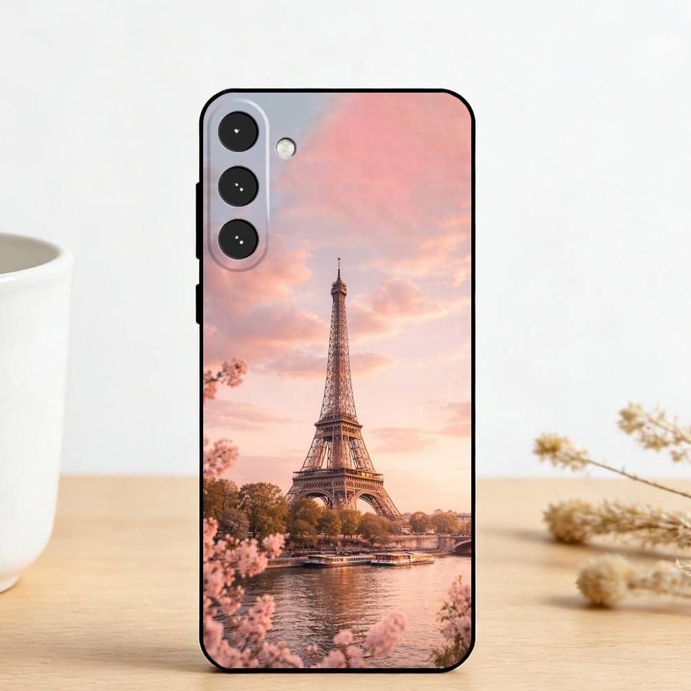 E-Eiffel T-Tower Phone Case For Samsung Galaxy A73,A72,A71,A70,A53,A52,A51,Others Soft Black Cover