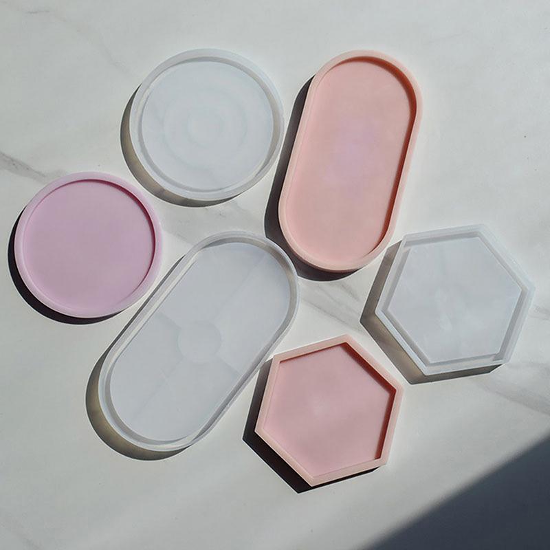 1Pc Tray Mold Storage Box Silicone Mold Diy Coaster  Mold Ashtray Cement Flower Pot Mold Resin Casting Plaster Mold