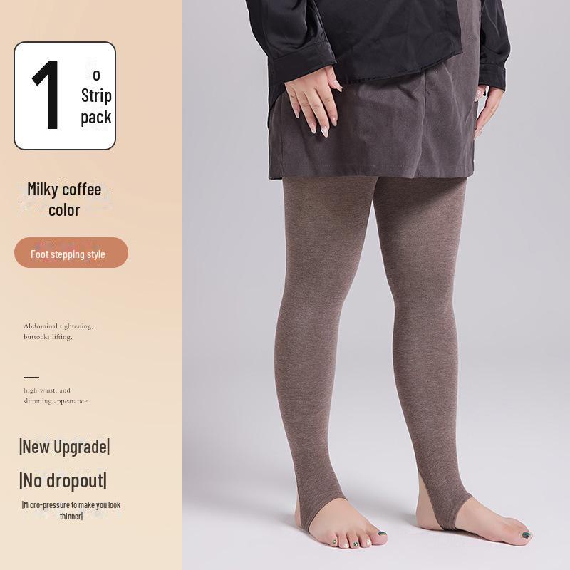 Большие черные бархатные утолщенные леггинсы с высокой талией - утягивающие колготки без паха для зимы