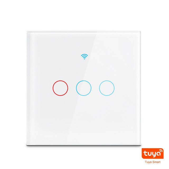 Melery Выключатель света Wi-Fi Smart Tuya Touch Sensor Стеклянная панель Прерыватель лампы EU Square Пульт дистанционного управления Alexa Dot Google Home