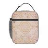 Antique French Aubusson Rug Print Insulated Lunch Bag for Women Kids Portable Food Boxes Thermal Lunch Box Tote