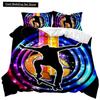 Комплект постельного белья в стиле скейтборд, комплект постельного белья в стиле хип-хоп, разноцветный радужно-фиолетовый хиппи, абстрактный рисунок граффити, полиэстеровый чехол-одеяло