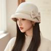 Autumn Winter Warmth Retro Basin Hat Top Hat Temperament Versatile Wool Woolen Fisherman Hat Woman