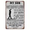 My Son Loves Dad Vintage Metal Sign, Family Gift for Son, Fun Wall Art Interior Decor, Metal Poster