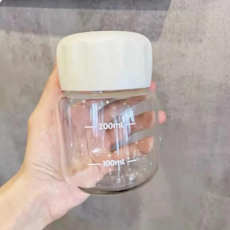 300 мл Маленькая бутылка для воды Пластиковая Портативная Герметичная Кружка Стакан для питья сока и молока со шкалой Подходит для улицы, кухни, школы
