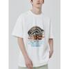 White T Shirt with Raccoon and Text Print for Casual Wear
