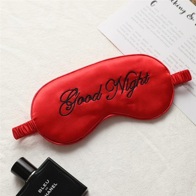 Вышитая шелковая маска для сна, регулируемая кнопка, дорожная вентиляционная маска для сна, повязки на глаза с узором спокойной ночи для сна