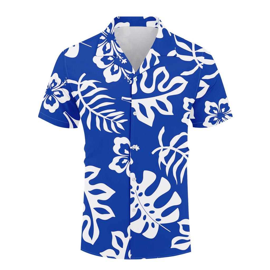 Мужская повседневная свободная рубашка с короткими рукавами, модная рубашка с принтом, топ