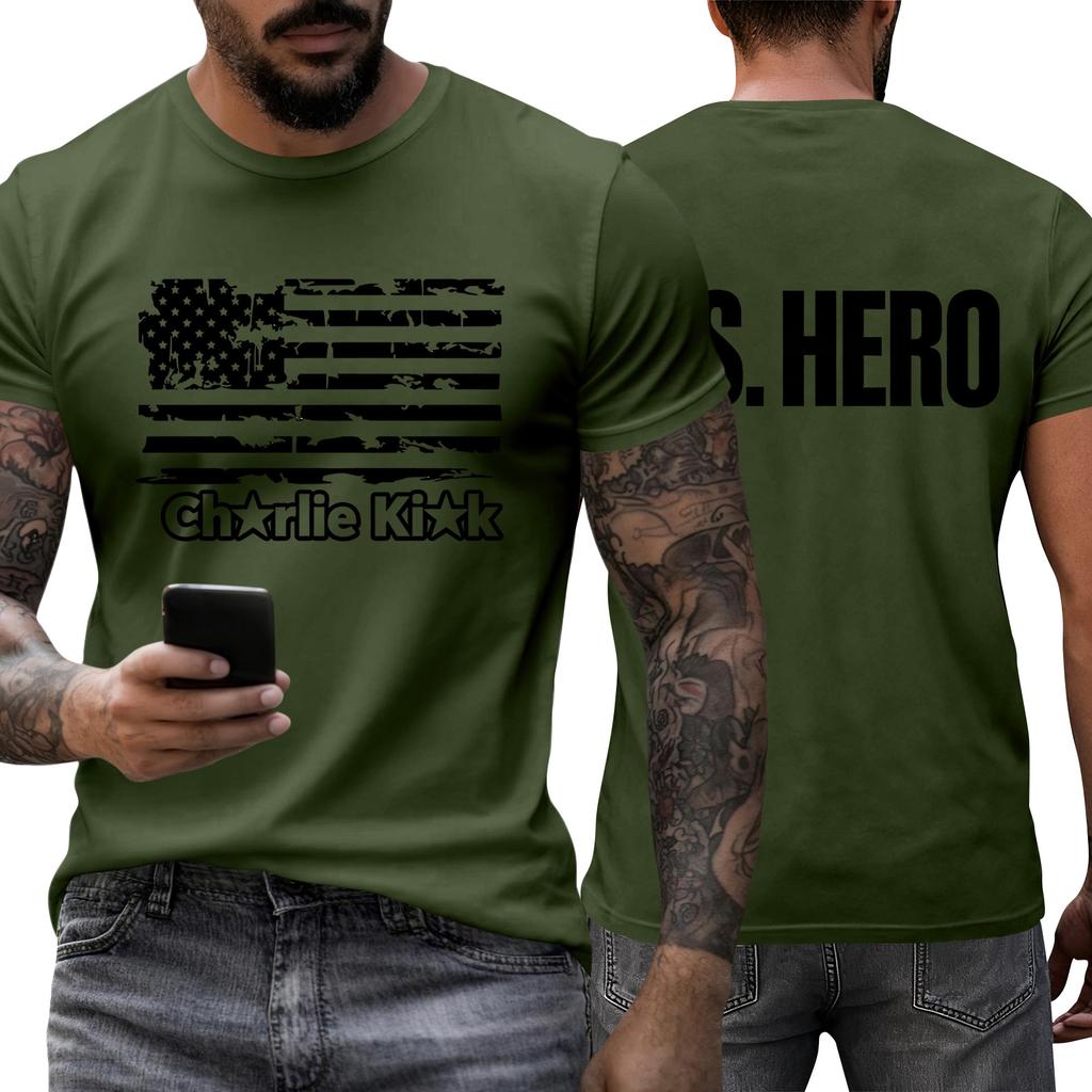 Men's Printed Short Sleeve T-Shirt Men's Loose Casual Short Sleeve Top