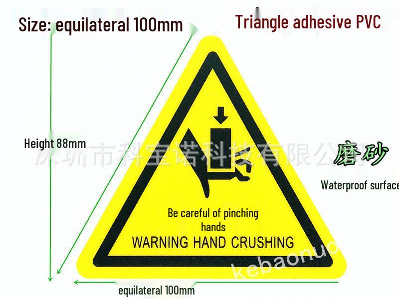 10cm Electrical Hazard Warning Sticker - PVC Triangle with Adhesive Backing