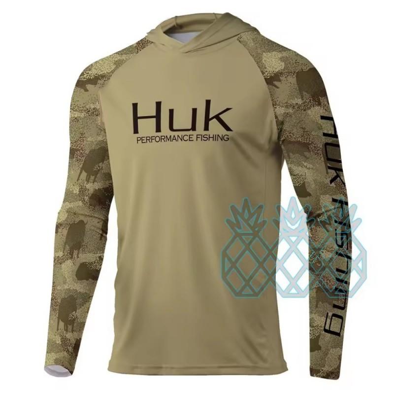 Mens Long Sleeve Fishing Shirt With Hood UV Protection Quick Dry Breathable Outdoor Sportswear Summer Fall