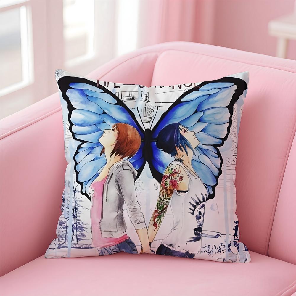 Story Life Is StrangeL Game Cushion Cover Pillow Case Soft Skin Friendly Fabric Concealed Zipper