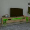 Vidaxl Szafka Pod Tv Z Oświetleniem Led, Dąb Sonoma, 260X36,5X40 Cm