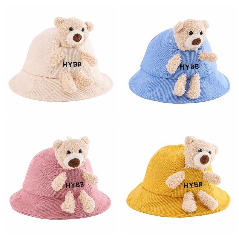 Детский мультфильм милый плюшевый медведь шляпа рыбака