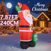 7.87FT LED Light Xmas Inflatable Gift Bag Santa Toy Yard Party Lawn Ornaments Home Decoration Supplies Christmas Holiday Gift