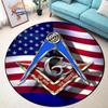 Masonic Round Carpet Freemasonry Non-slip Rug Freemason Living Room Large  All Seeing Eye S Tea Table or Chair Mat