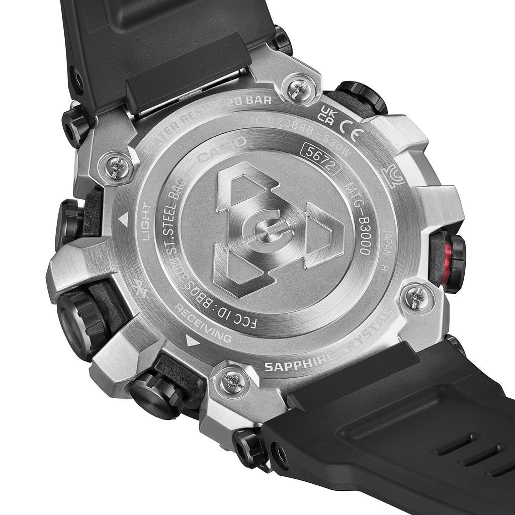 Casio Мужские кварцевые часы G-SHOCK из нержавеющей стали, водонепроницаемость 200 м, MTG-B3000-1A