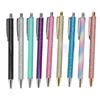 9Pcs Ball Point Pen Black Refill Glitter Style Pocket Clip Metal Tip Smoothing Writing Pens for Shcool Office Business