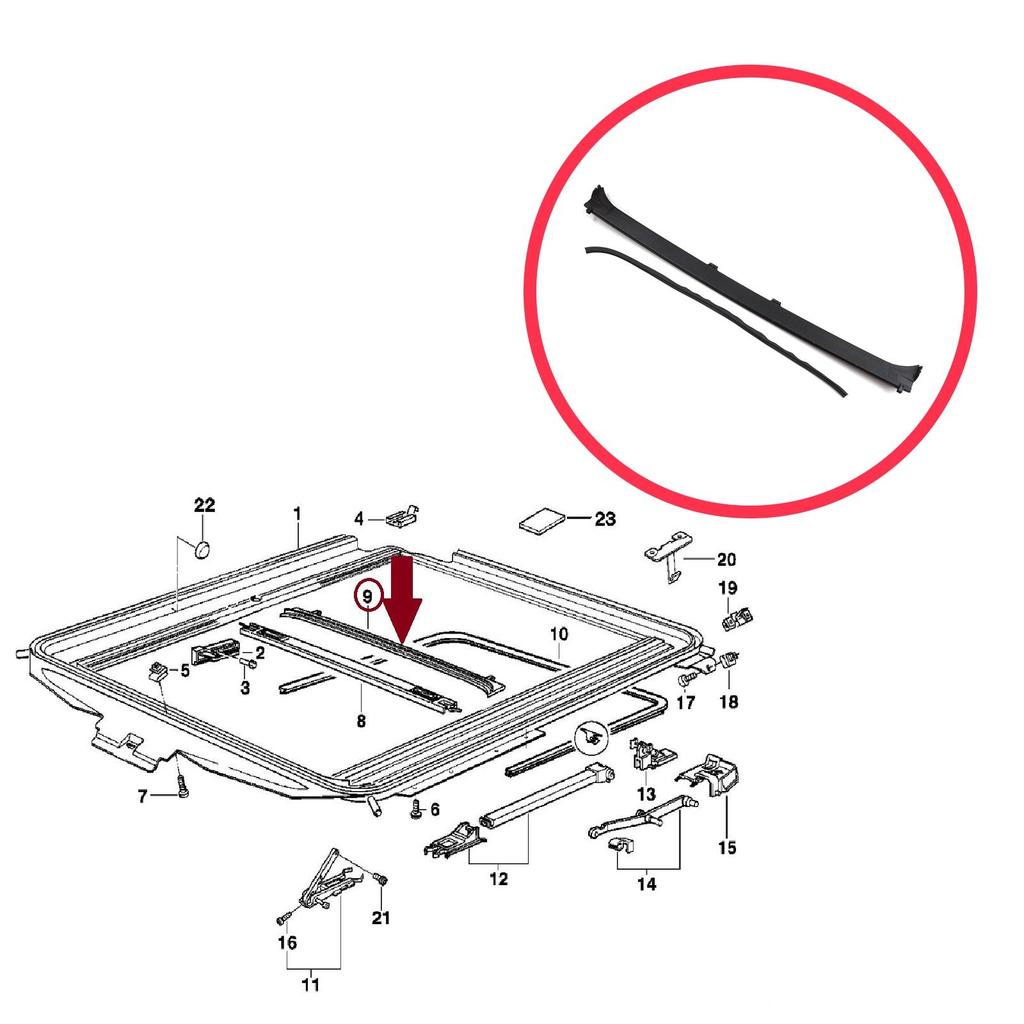 BSR669 Молдинг водосточного желоба люка для BMW 3 серии E36 1990-2000 54128119752