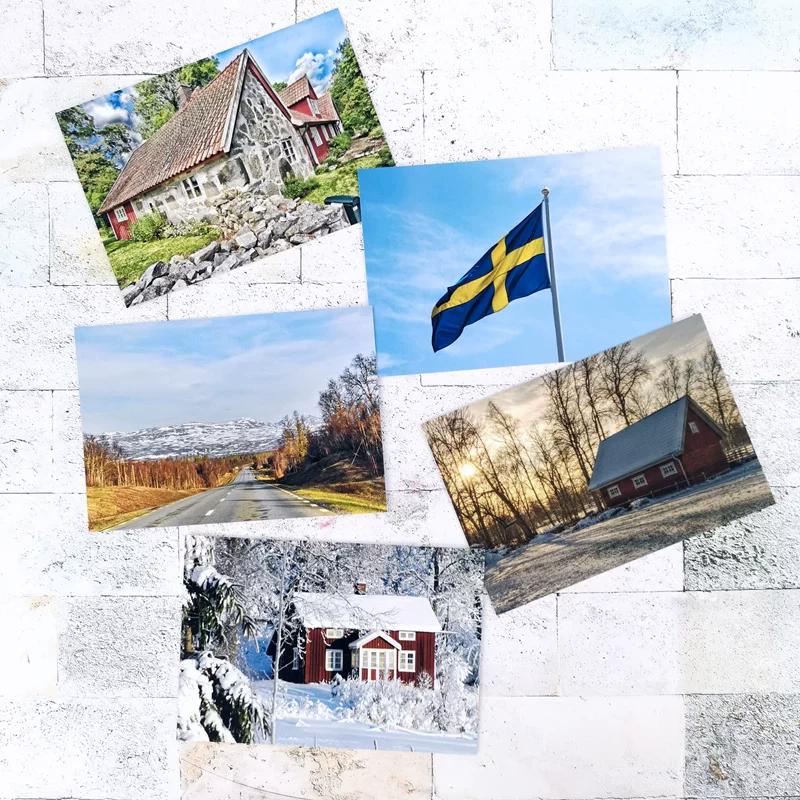 Шведская природа Открытка Пейзажи Nordic Travel Открытка Английская версия Фотография Красивое Украшение Картон