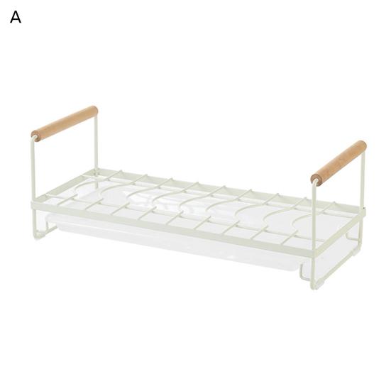 Полка для слива посуды с деревянной ручкой и силиконовой противоскользящей накладкой, вертикальный водонепроницаемый органайзер для посуды на столешнице