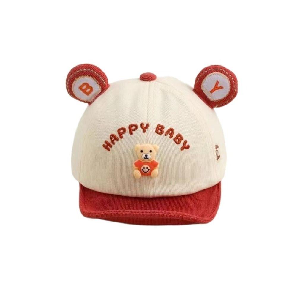 Cartoon Bear Kids Baseball Caps Adjustable Sunshade Visor Hat Korean Baby Peaked Caps Boys Girls