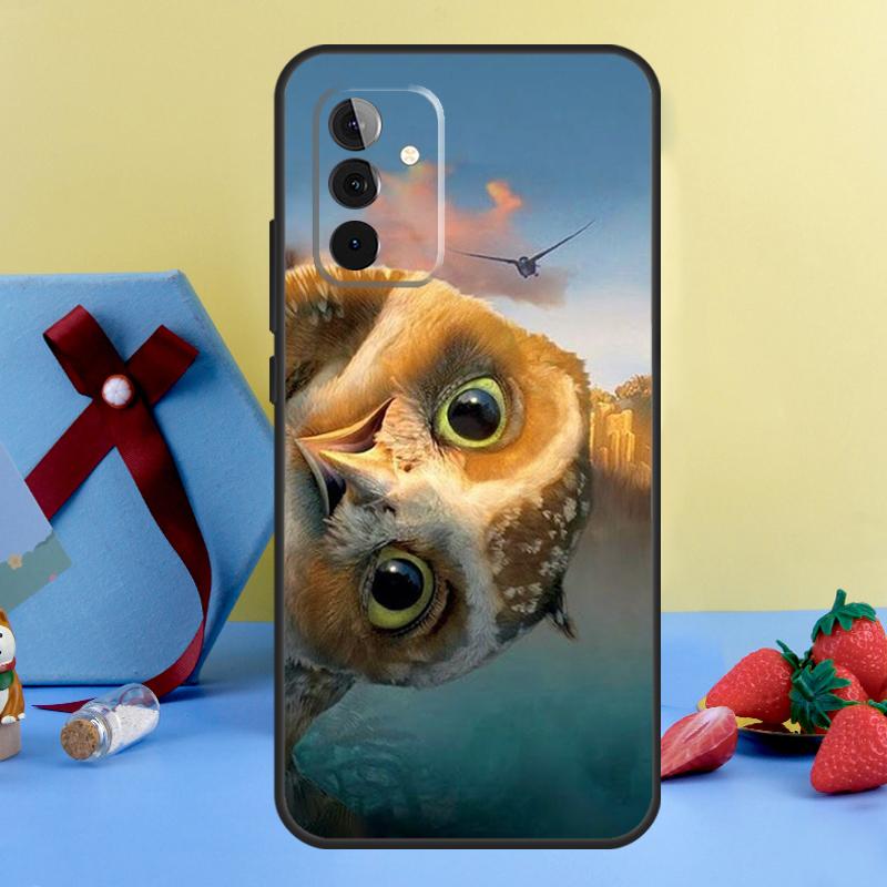 Чехол-сова для животных для Samsung Galaxy A26 A16 A36 A56 A15 A35 A55 A14 A34 A54 A12 A32 A52 A13 A33 A53 A17