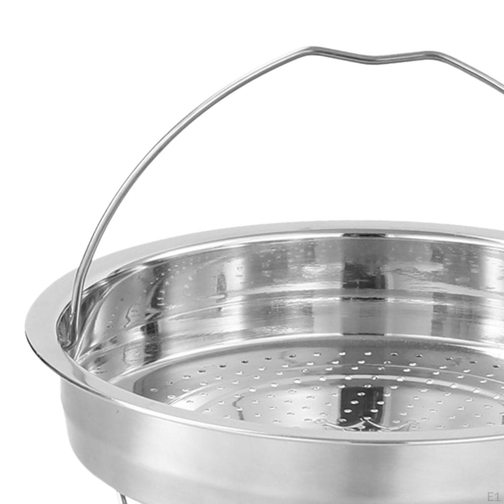 Stainless Steel Steamer Basket Household Insert Raised Stand, Practical with Handle