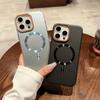 Чехол-кошелек с металлическим покрытием и гофрированной полосой для iPhone 12 13 14 15 16 Pro Max с беспроводной зарядкой и магнитным креплением Magsafe