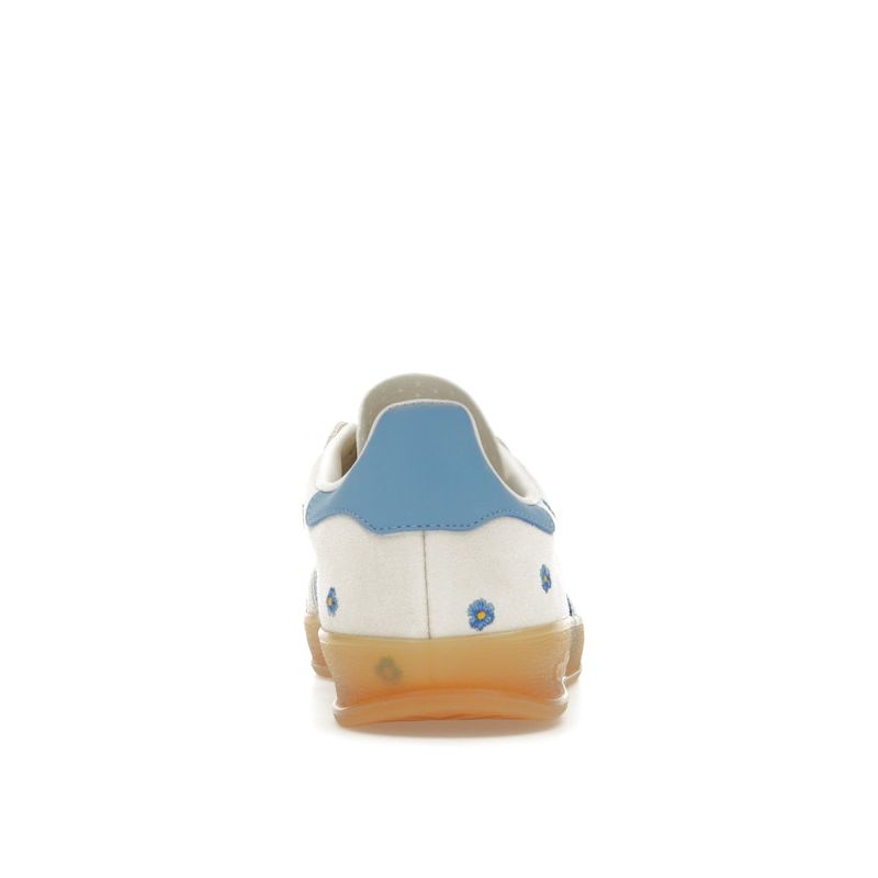 Adidas Gazelle Indoor светло-голубые цветочные вышитые женские кроссовки кремово-бежевые облачно-белые IF4491