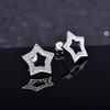 Fashionable and Elegant Hollow Five-pointed Stars Inlaid with Diamond Earrings for Women
