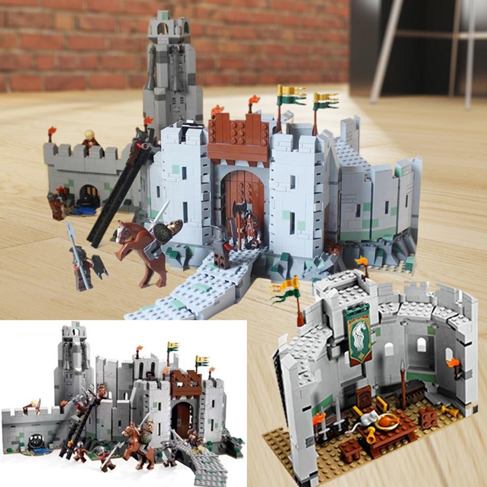 MOC Magical Castle Knight American TV Movie Battle of Helm's Deep Castle Tower Model Building Blocks Bricks Festival Party Gifts