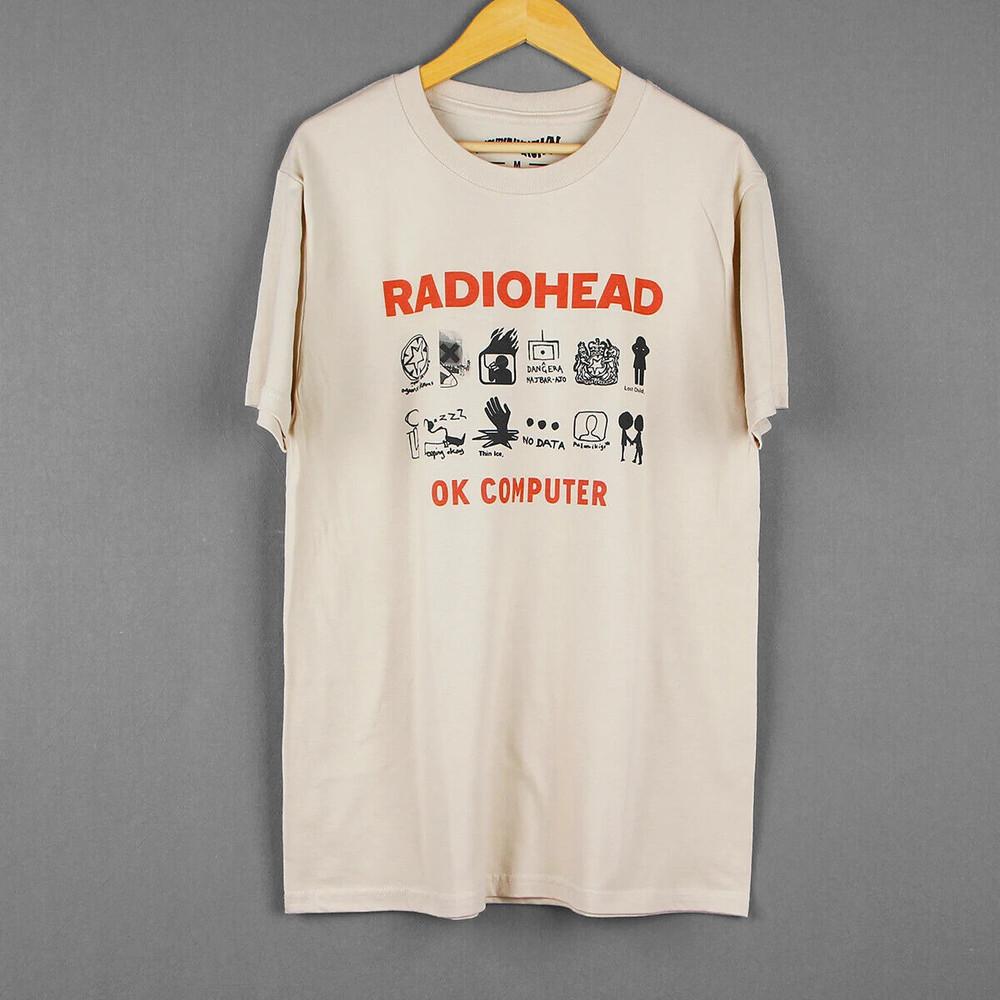 Radiohead OK Computer 90-е Графическая Песочная Футболка Мужская Женская футболка в подарок Унисекс Футболка