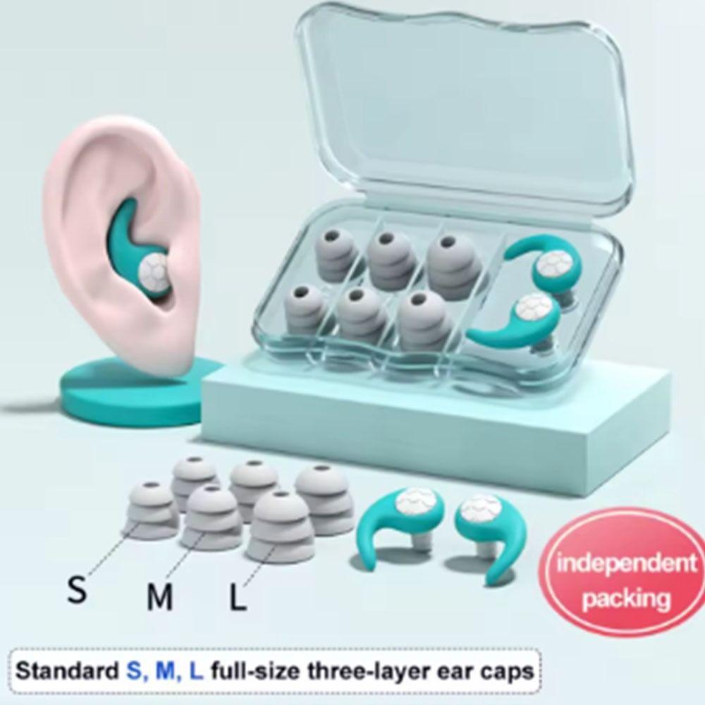 1 Set Waterproof P Sleep Noise Reduction Earplug Anti-Noise Silicone Ear Plug Pool Accessories
