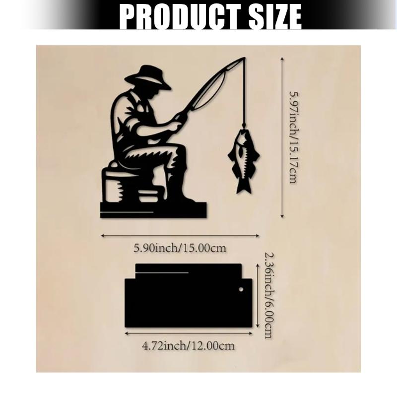 Artistic Metal Fisherman Figurine Indoor Outdoor Decorative Gift For Fishing Hobbyists And Home Decoration