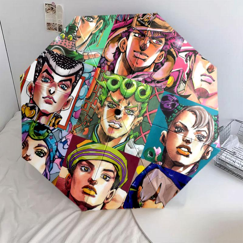 1 шт. Автоматический складной зонт - Узор Jojo's Bizarre Adventure Портативный складной дизайн с 8 спицами Рождественские и новогодние подарки