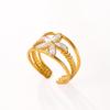 18K Gold Plated Titanium Steel Butterfly Flower Open Ring