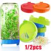 1/2pcs Sprouting Lid Seed Growing Fermentation Vegetable Sealing Lids Food Grade Mesh Sprout Cover Kit for Mason Jar